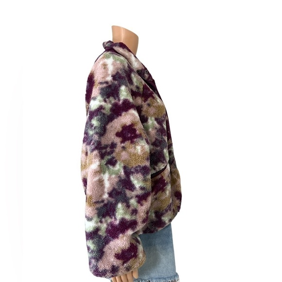 Calme by Johnny Was Milti Color Camouflage Printed Fleece Jacket- Size Large - Picture 5 of 14